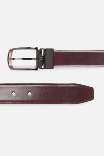 Image of Louis Philippe Men's 100% Italian Leather Dual Tone Zinc Alloy Buckle Formal Reversible Belt