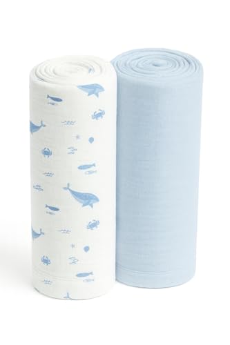 Image of SUNSHINE & SNUGGLES Soft 100% Cotton Swaddles for Newborns, 2- Pack - Large, Breathable Baby Blanket - Versatile, Durable Muslin Swaddle Blankets - Perfect for Moms