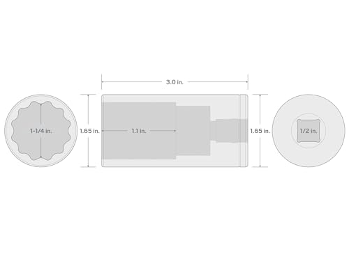 Image of TEKTON 1 /2 Inch Drive x 1-1 /4 Inch Deep 12-Point Socket | SHD23232