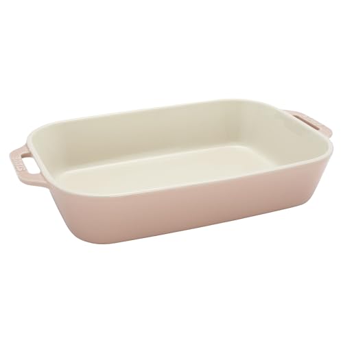 Image of Staub Ceramic 3-pc Rectangular Baking Dish Set - Macaron Pastel Pink