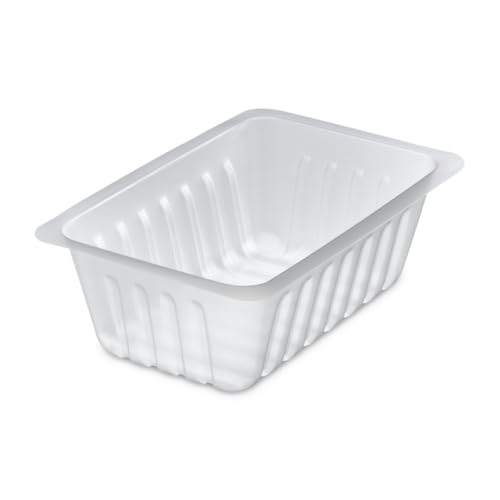 D-Work 250 Barquettes Charcutières 375cc - 13,8 x 9 x 4,6 cm - Transparent Alimentaire - Idéales pour Frites, Viandes et Aliments Frais - Emballage Pro Fraîcheur