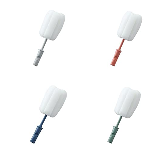 Image of 2pcs Brush Cleaning Set Detachable Sponge Cleaning Brush Non Scratch Glassware Bottle Washing Brushes with Long Handle Cup Cleaning Brush for Coffee Mugs Milk Cups Baby Bottles (replacement head-4pcs)