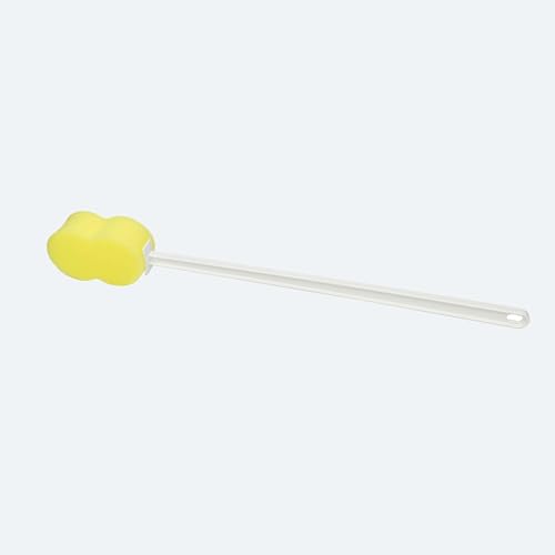 Cubii Health Long Handled Bath and Shower Scrub Sponges 22.5 Long Handled with Polyfoam Contour Sponge Extended Reacher for Limited Range of Motion