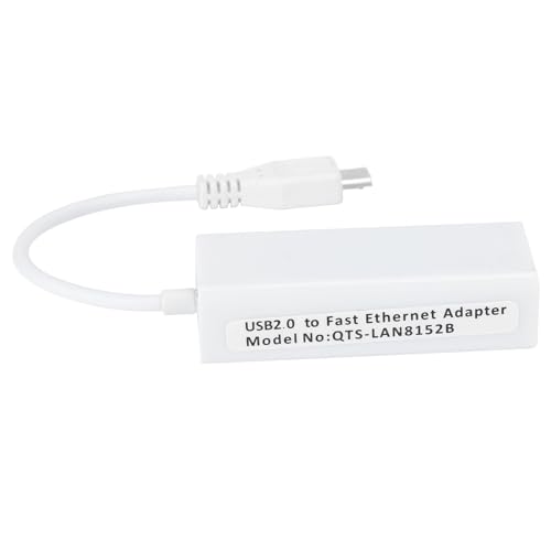 RASTKY Adaptador USB Ethernet Micro USB a Tarjeta RJ45 para 1,3/W, 10/100Mbps, Adecuado para Entusiastas de Raspberry, Negro
