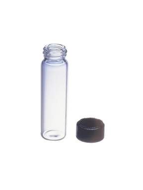 Kimble 60910L-12 Borosilicate Glass Cylindrical 0.2mL/0.5dram Screw Thread Vial, with Rubber Lined Closure Unattached Pack of 72