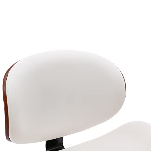 ONME Set de 2 Butacos Bar con Altura Ajustable, Tapizados en PU, Giro 360°, Respaldo Ergonómico, Base Estable, Color Blanco miniatura 5