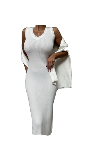 Ensemble robe pull tricot hiver tenue maille confortable femme