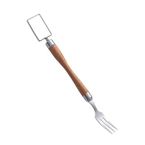 Cabilock Watermelon Folk Slicer Professional Cutter 2-in-1 Fruit Fork Slicer Stainless Steel Wood Perfect for Parties