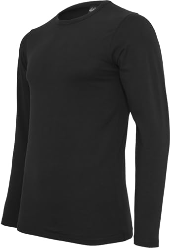 Miniatura 5 de Urban Classics Camiseta Ajustada Elástica Hombre Camiseta Manga Larga Negro