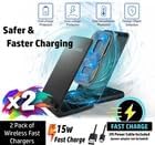 Miniatura 4 de Paquete de 2 soportes inalámbricos de carga rápida para Apple iPhone 17 16 15 14 13 12 Pro Max X XR XS 8 + Samsung Galaxy S25 S24 S23 S22 S21 S20