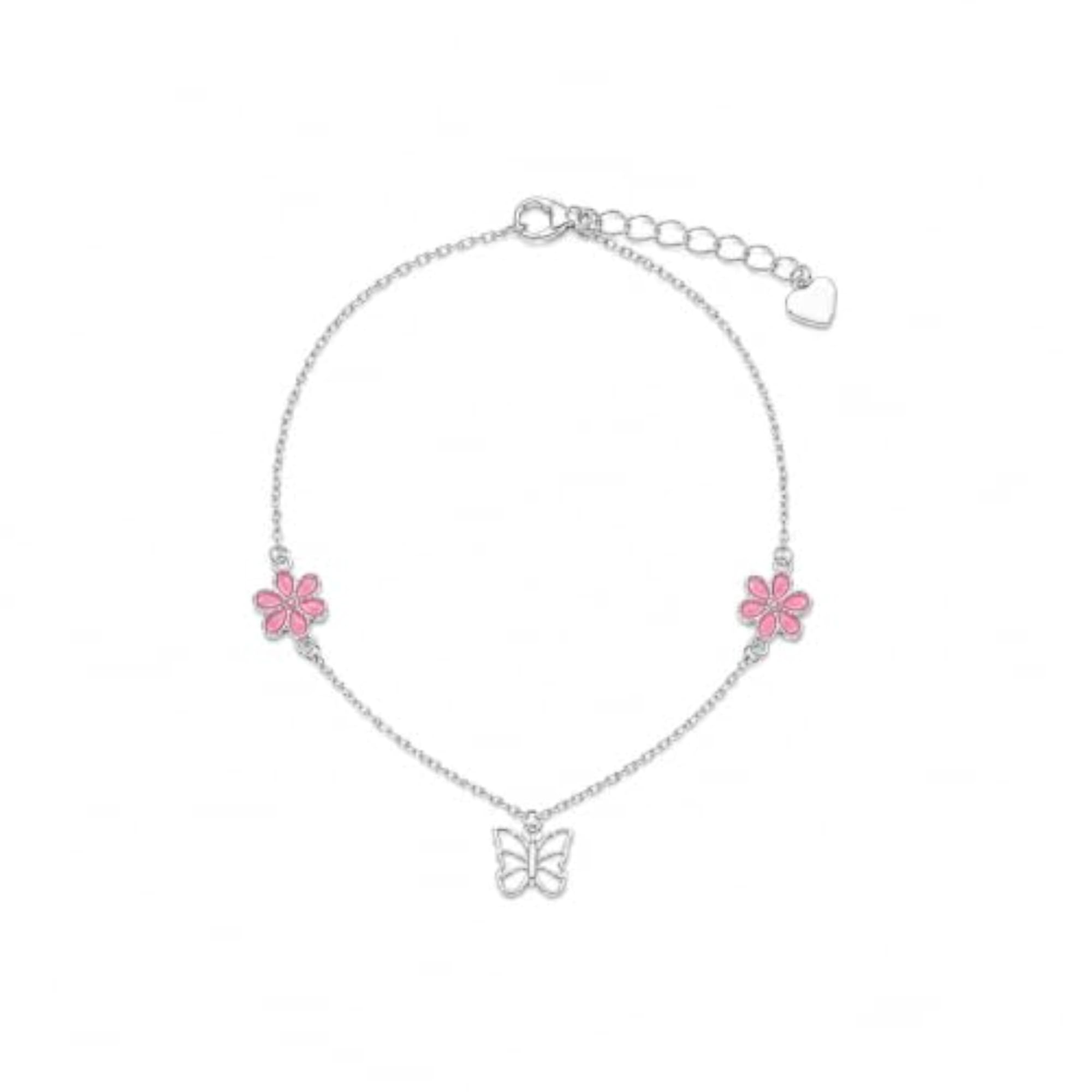 Women's 925 Sterling Silver Butterfly Bloom Bracelet, Adjustable Gift