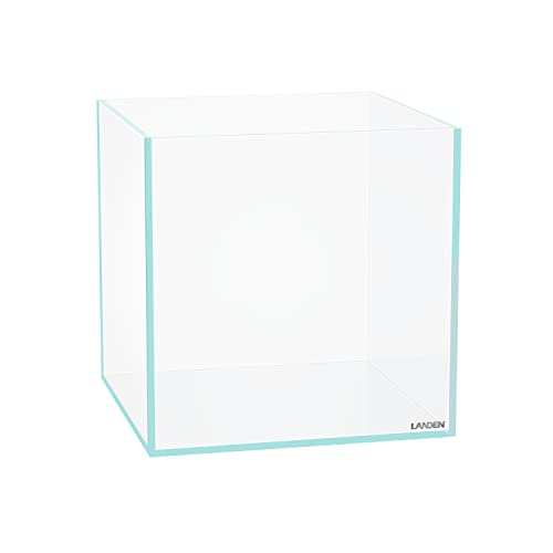 Image of LANDEN 25C 3.7 Gallon Cube Rimless Low Iron Aquarium Tank, W9.84xD9.84xH9.84 in(25x25x25cm) 5mm Thickness with Nano Foam Leveling Mat Included