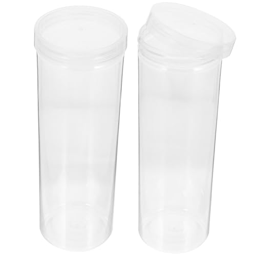 SHINEOFI Transparent Pen Holder 2-Pack Clear Plastic Pencil Cases with Lids Portable Desk Organiser for School Office and Art Supplies Storage