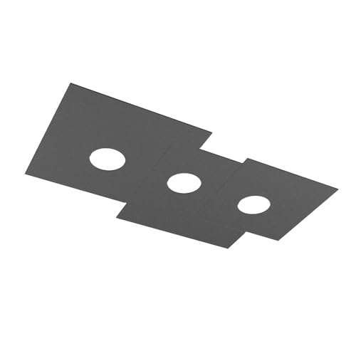 Plafonnier rectangulaire Toplight anthracite à 3 lumières GX53