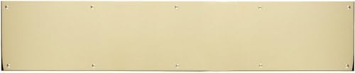 8 in. x 40 in. Kick Plate Polished Brass-Aluminum Adhesive Mount
