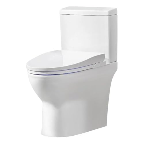 Inodoro Bidé Inteligente Alargado Pemberly Row, Sin Tanque, Blanco, Asiento Calefactable con Luz LED Nocturna, Descarga Automática, Control Remoto, Boquilla Autolimpiante, Diseño Moderno para Baños de Lujo miniatura 1