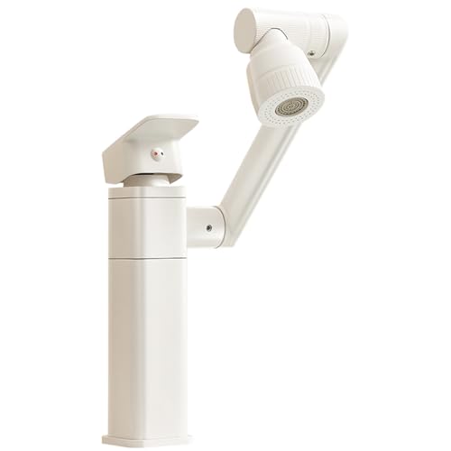 Robinet de lavabo rotatif à 360 degrés blanc chaud et froid