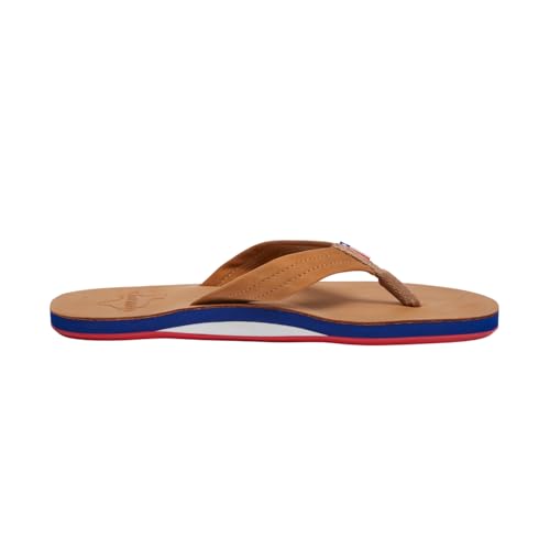 Image of Hari Mari- Fields- Men's Nubuck Leather Flip Flops with Colorful Outsole- No Break Ins, Firm Arch Support, Soft Squeeze Eva Midsole and Beveled Edge to Reduce Tripping