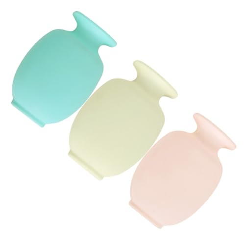 UKCOCO 3 Piezas Jarrones Colgantes Adhesivos de Pared Plástico Reutilizable Macetas Decorativas para Flores Diseño Moderno Amarillo Limón Rosa y Azul Apto para Dormitorio y Oficina