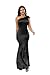 Guanouhy Womens Sexy One Shoulder Ruched Fashion Sleeveless Ruched Bodycon Club Cocktail Dresses Black