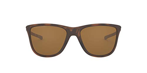 Oakley Women's OO9362 Reverie Square Sunglasses, Matte Brown Tortoise/Tungsten Iridium Polarized, 55 mm