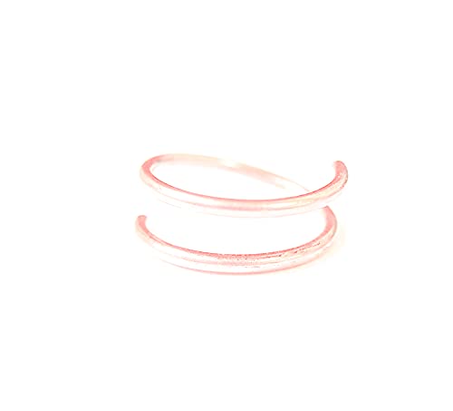 Double Hoop Nose Ring Single Pierced-Rose Gold Nose Ring Piercing-Spiral Nose Ring-Single Pierce Double Hoop (Left Side, 8)