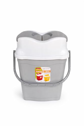 Image of ARISTO Utility Plastic Swing Lid Dustbin 28 LTR (Grey)