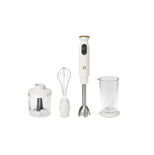 Comparison: Best Drew Barrymore Food Processor 7 Beautiful 2-Speed Immersion Blender that includes a Chopper & Measuring Cup, by Drew Barrymore (White Icing)
