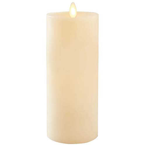 Image of Napa Home & Garden LIGHTLi Realistic Moving Flame Advanced Battery-Operated LED Indoor Wax Pillar Candle, Ivory, 3 inch X 8 inch