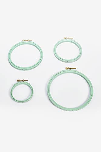 DMC - DMC MP001/105 Round Embroidery Drum Turquoise, Wood, Turquoise, 10.5 x 1.5 x 10.5 cm