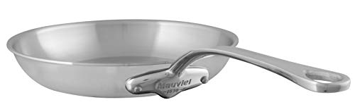 Mauviel M'Urban - Padella in acciaio INOX spazzolato, 20 cm, con manico rotondo in acciaio INOX spazzolato