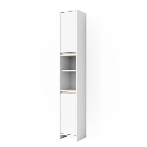 Vicco Badschrank Emma, Weiß/Sonoma, 30 x 190 cm, zur Aufbewahrung im Badezimmer kombinierbar mit Emma Serie