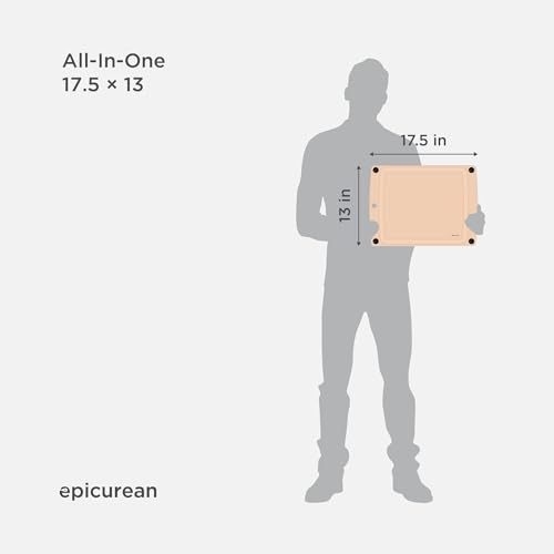 Epicurean All-In-One Cutting Board with Non-Slip Feet and Juice Groove, 17.5" × 13", Natural/Black