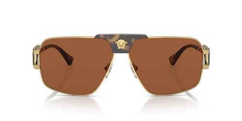 Versace VE 2251 147073 Gold Metal Navigator Sunglasses Brown Solid Color Lens4