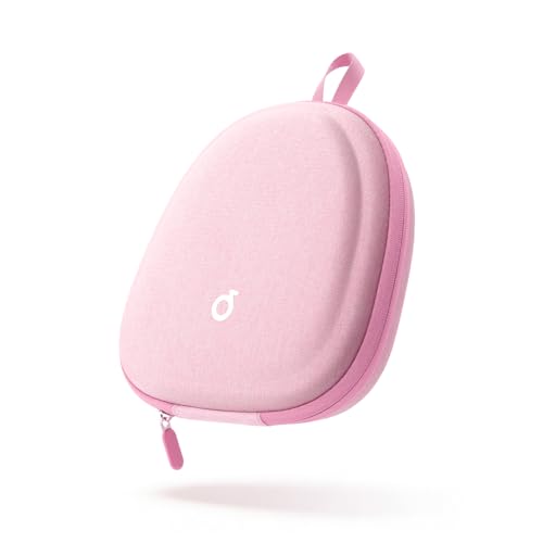 Image of Headphone Case Hard Shell Super-Slim for Soundcore Anker /Sony /JBL /Bose /Skullcandy Crusher /BERIBES /KVIDIO /TOZO /JLab Over-Ear Headphones Universal Portable Travel Organizer Bag (Pink)