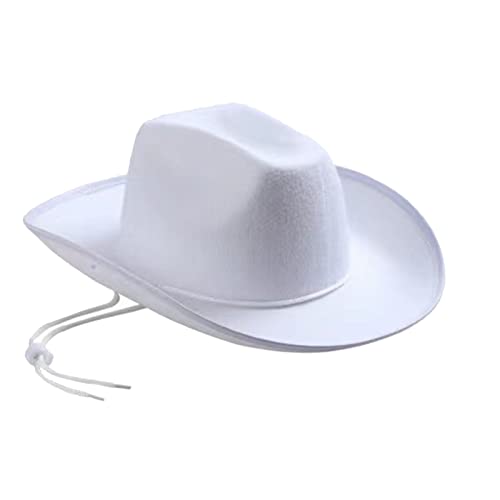 Generisch Chapeau de cowboy blanc 2025 - Chapeau de cowboy occidental - Chapeau portefeuille blanc pour homme - Imperméable, Blanc., taille unique