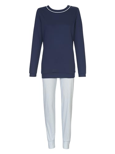 CALIDA Sweet Dreams Bündchen-Pyjama Damen, aus 100% Baumwolle, Hose mit...