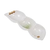 Didiseaon Plato Cerámico para Condimentos Estilo Japonés Diseño Vintage con Tres Compartimentos para Servir Salsas y Aperitivos Mesa Vajilla Decorativa Resistente y Compacta Reutilizable