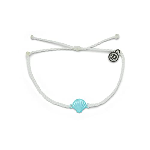 Image of Pura Vida Iridescent White or Blue Shell Bracelet - 100% Waterproof, Adjustable Band, Brand Charm