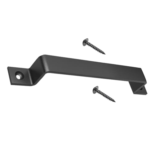 SEWACC Tirador de Puerta Corredera Vintage Negro de Hierro para Granero Mango Doble Cara Resistente para Gabinete y Puerta de Garaje