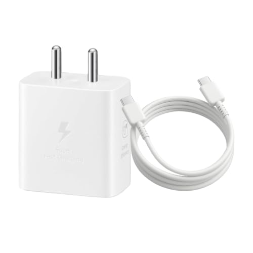 Image of 25W Adapter with C to C Cable PD 3.0 | Super Fast Charging for Samsung Galaxy S26 /S25 Ultra, S24 FE, A56 /A36 /A16, M15 /M17 /M55 5G, F15 /F55 & S /A /M /F /Z | PD 3.0| Original Charging Speed (White)