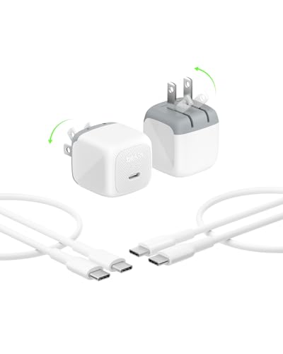 Image of Belkin Compact Wall Charger 45W, USB-C PD Fast Charging, USB-C Cable Included, Apple iPhone 17, 16 Series, Samsung Galaxy S26, S25 Series, Pixel 10, MacBook, iPad, AirPods, & More - White (2-Pack)