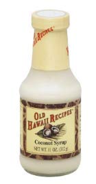 Old Hawaii Recipes Coconut Syrup 11 oz.