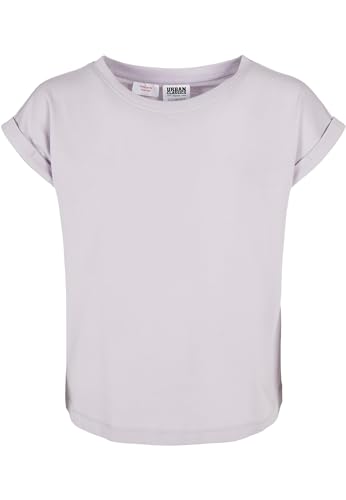 Urban Classics Maglietta da Ragazza in Cotone Biologico con Spalle sovrapposte, Ragazze organiche allungate, in Diversi Colori, Taglie 110/116-158/164, Lilla Tenue, 110 cm