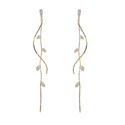 Boucles d’Oreilles Femme Pendantes Or – Longues Boucles d’Oreilles Fantaisie avec Chaîne et...