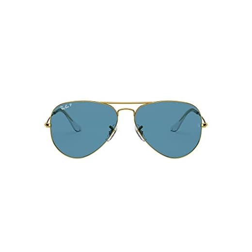 Óculos de Sol Ray-Ban Polarizado Aviator Large Metal 0RB3025 9196S2 Tam 62 / Ouro - Lentes Azul