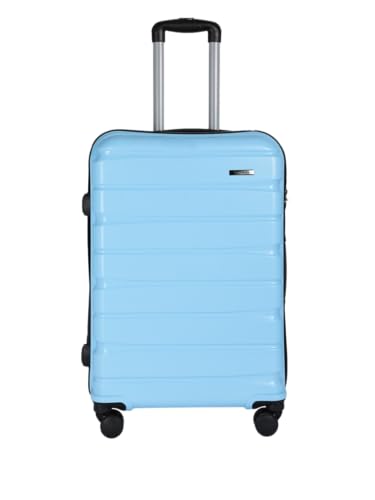 Image of TEAKWOOD LEATHERS Unisex 8 Wheels Trolley Bag, Hard Cabin with Zipper Closure, Adjustable Push Button & Cross Side Strap, Lock System 360 Degree (65 CM, Sky Blue)