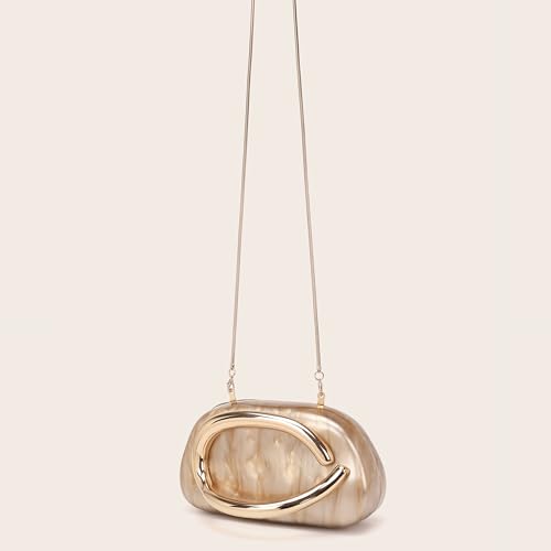 Image of Acrylic Clutch Purse for Women Marbling Evening Wedding Handbags Acrylic Shell Box Purses for Party Prom Cocktail