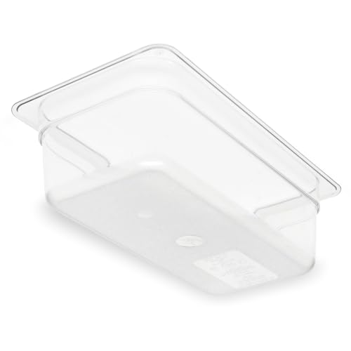 Carlisle FoodService Products Plastic Food Pan 1/3 Size 4 Inches Deep Clear