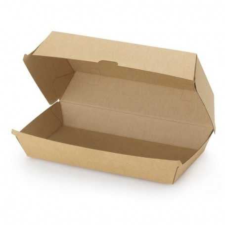 300 Boites à Sandwich en carton kraft brun Grand Format 23x11,5x7,5 cm pour kebabs paninis et autres sandwichs froids et chauds